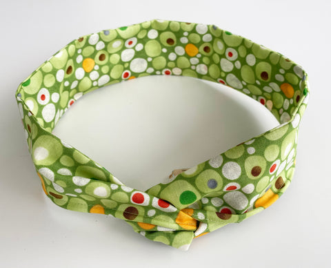 Green Bubble patterned Head Band | Fabric Wire Headband