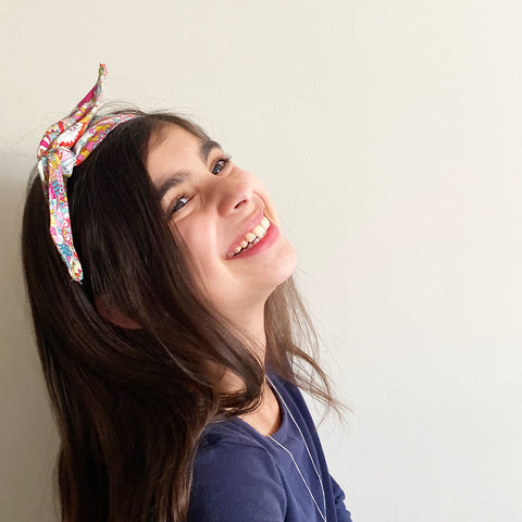 Pink patterned Head Band | Fabric Wire Headband